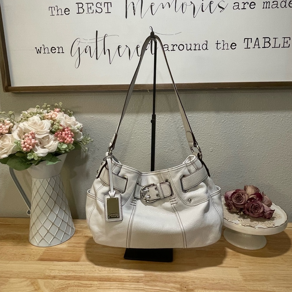 Tignanello Handbag - White w/Silver Trim - EUC